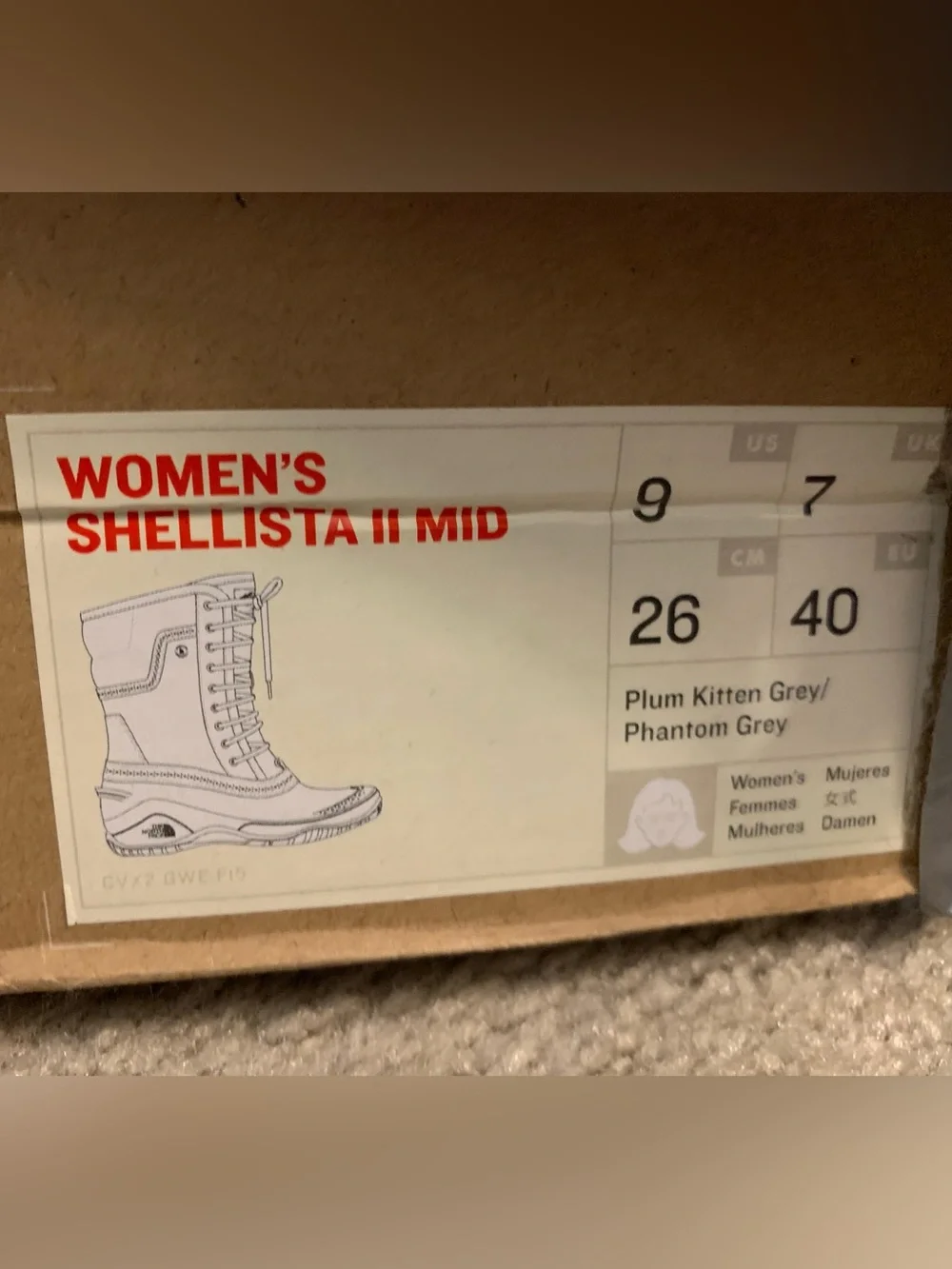 The North Face Women's Shellista II Mid Boot - Plum Kitten Grey & Phantom Grey
